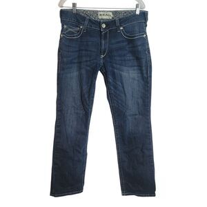 Ariat Real Denim Western Mid Rise Straight Jeans Women's Size 32 R Blue Denim